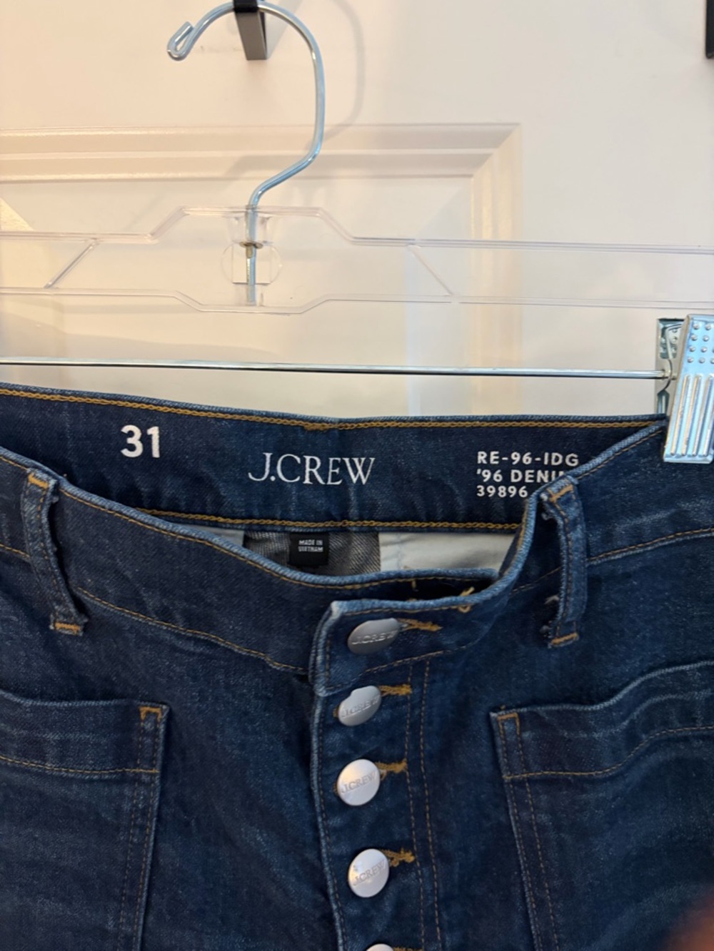 J. Crew High-Rise Wide-Leg Button-Fly Jeans in Blue Wash - Picture 3 of 7